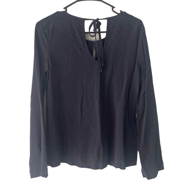 Miss Me Women's Size Small Blue Linen Blend Boho Aztec Top - Picture 8 of 11